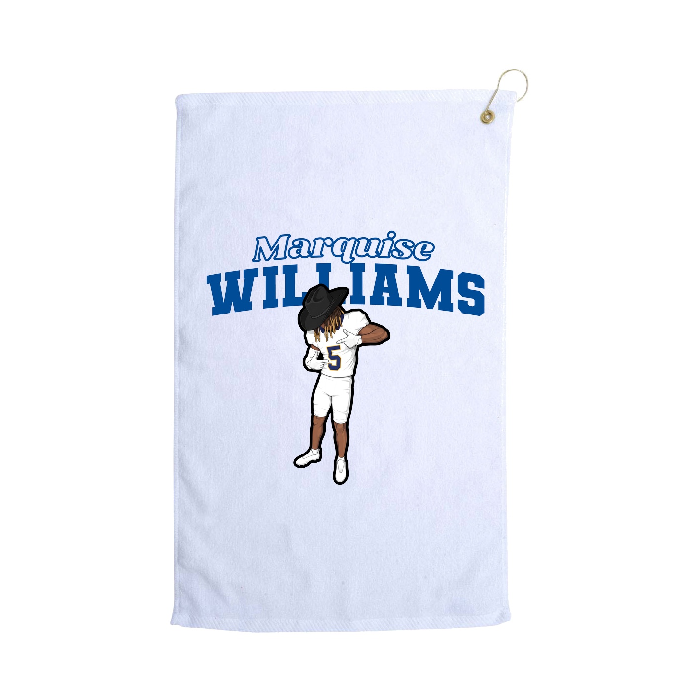 Golf Towel — Name Arch in White