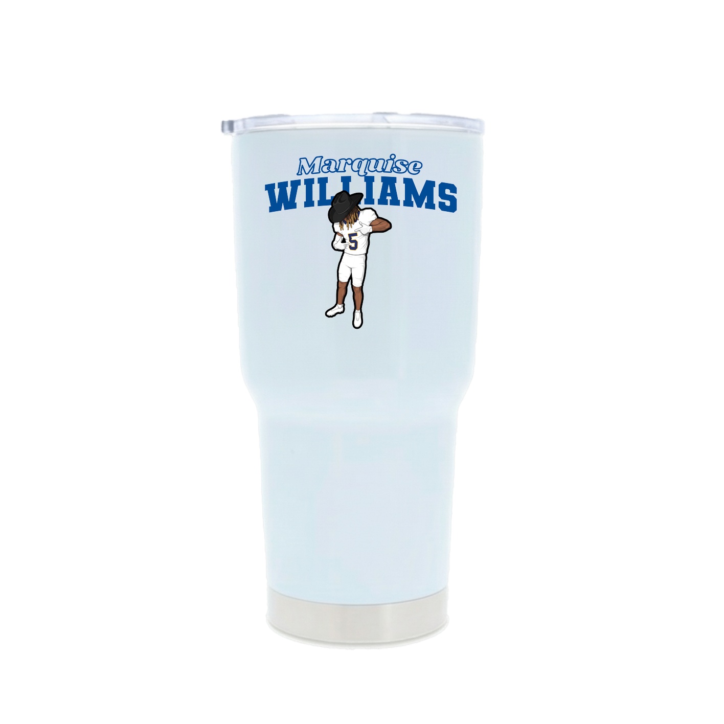 30oz Stainless Steel Tumbler — Name Arch in White