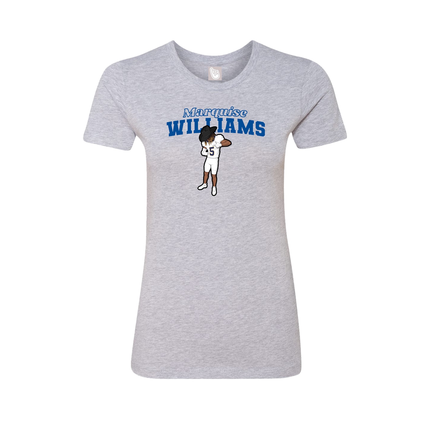 Fitted Women's Tee — Name Arch in Grey