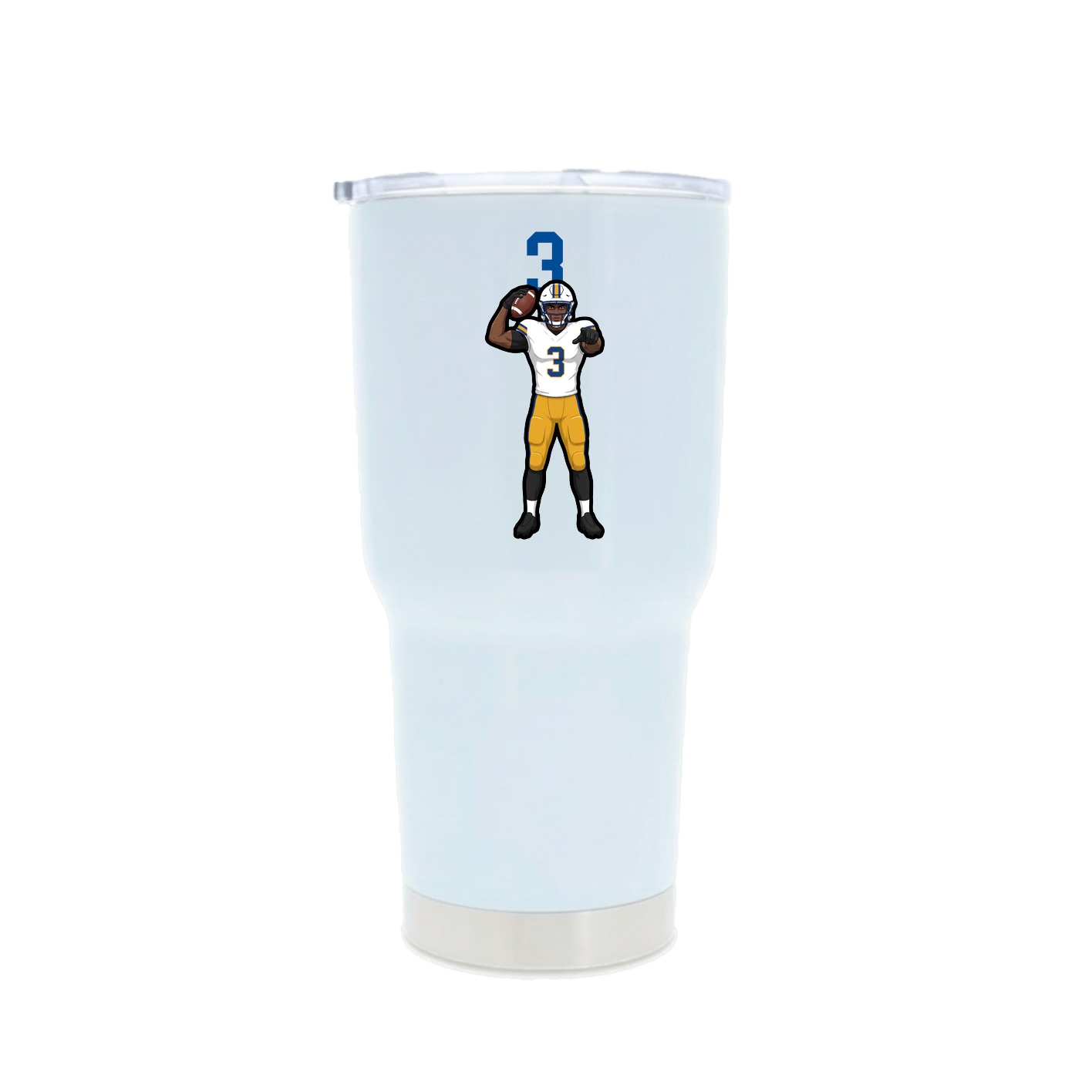 30oz Stainless Steel Tumbler — Number Top in White