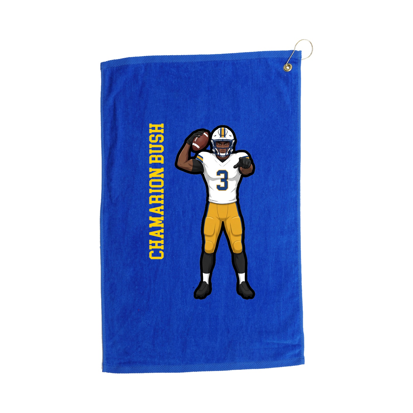 Golf Towel — Name Vertical in Royal