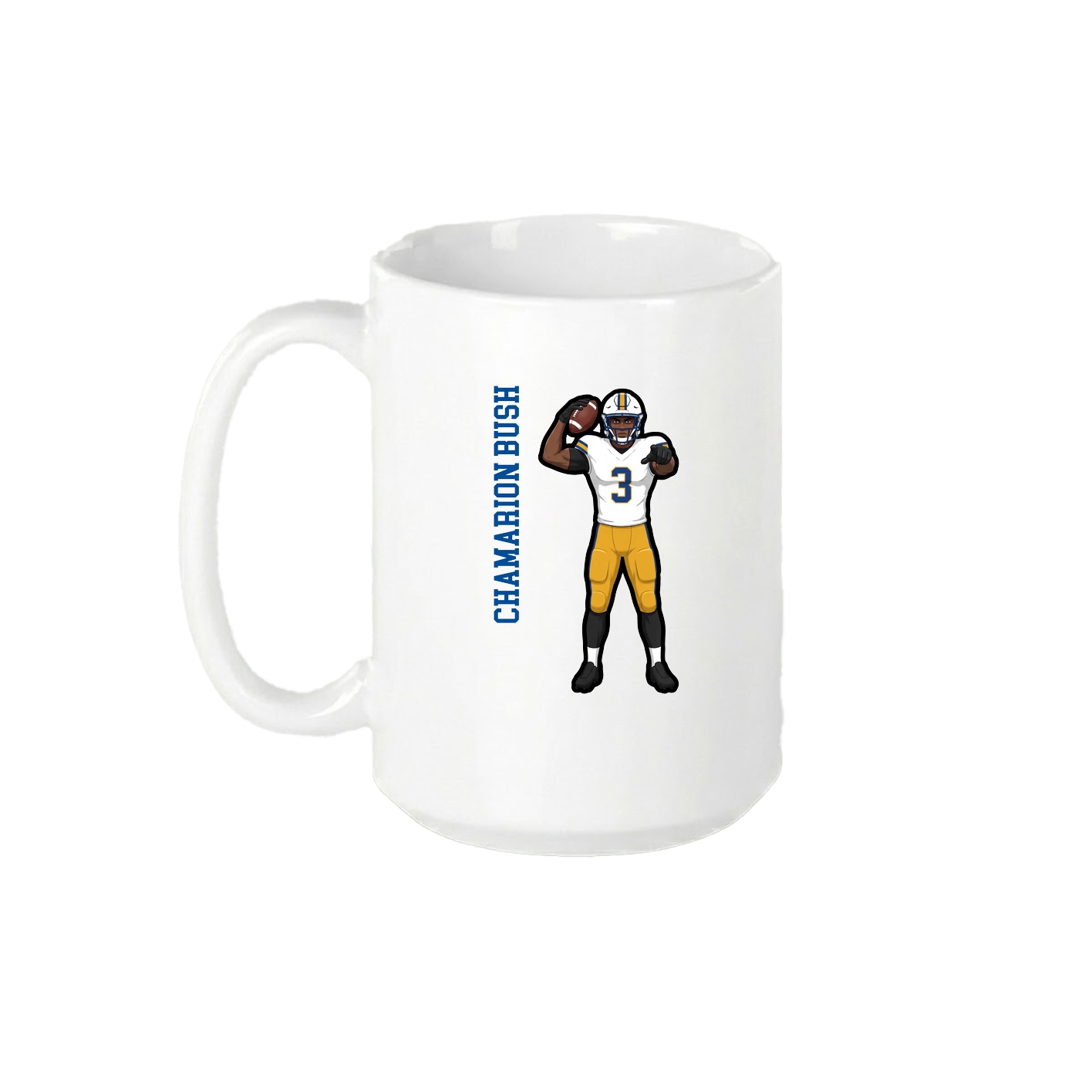 15oz Coffee Mug — Name Vertical in White