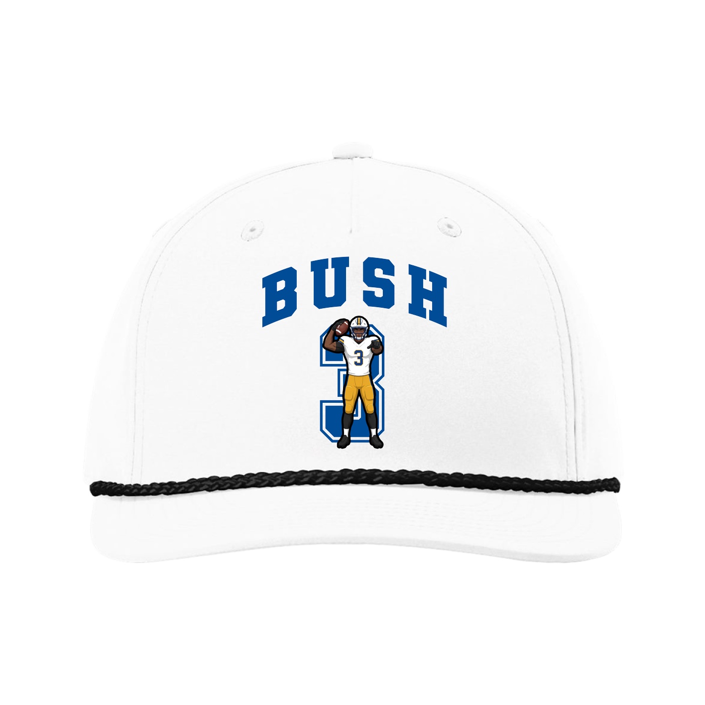 Five-Panel Classic Rope Cap — Number in White