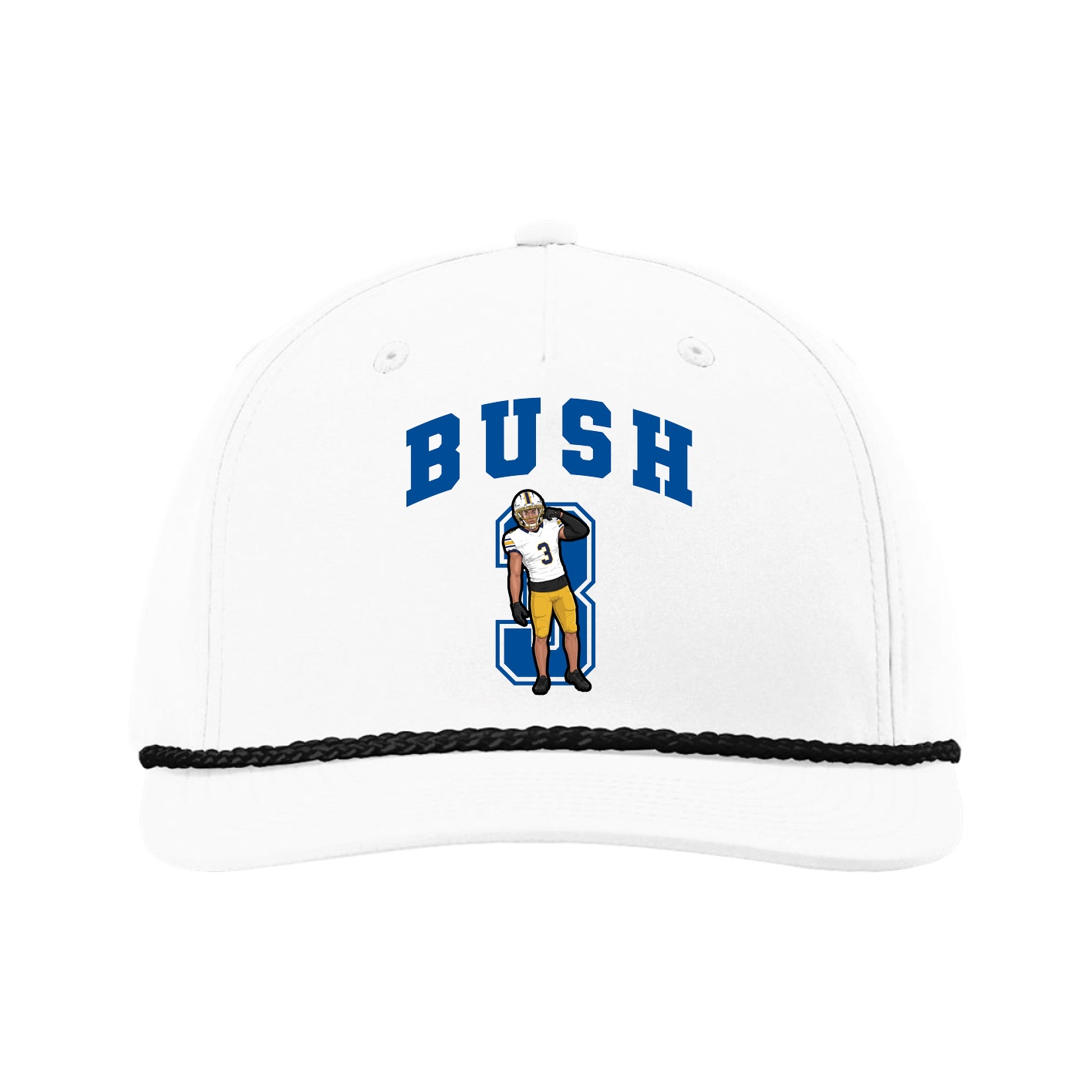 Five-Panel Classic Rope Cap — Number in White