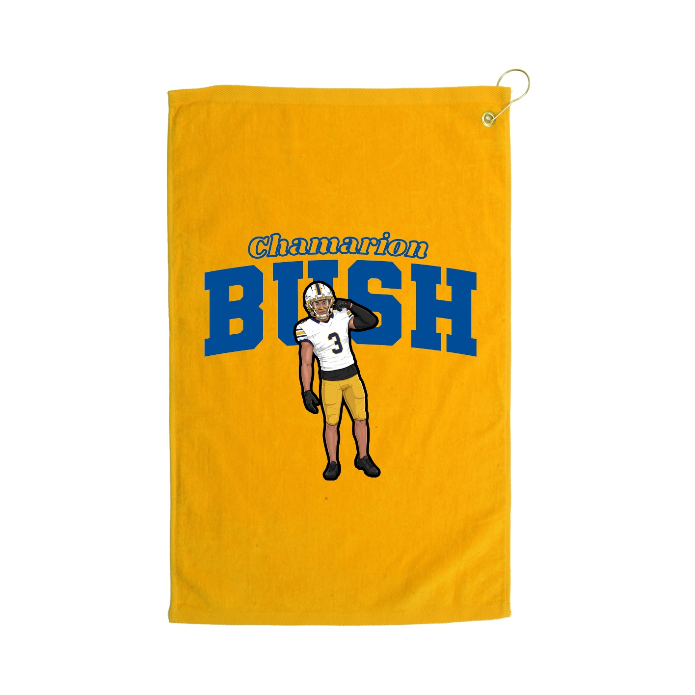 Golf Towel — Name Arch in Gold
