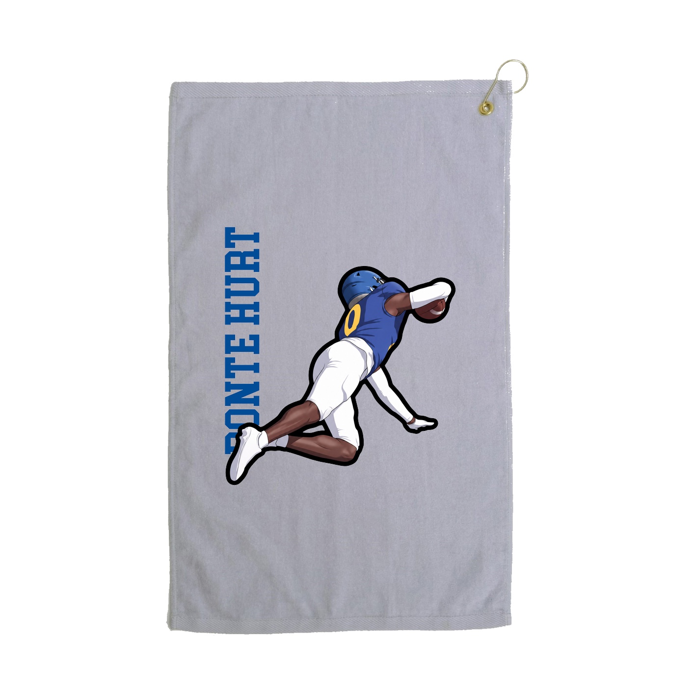Golf Towel — Name Vertical in Grey