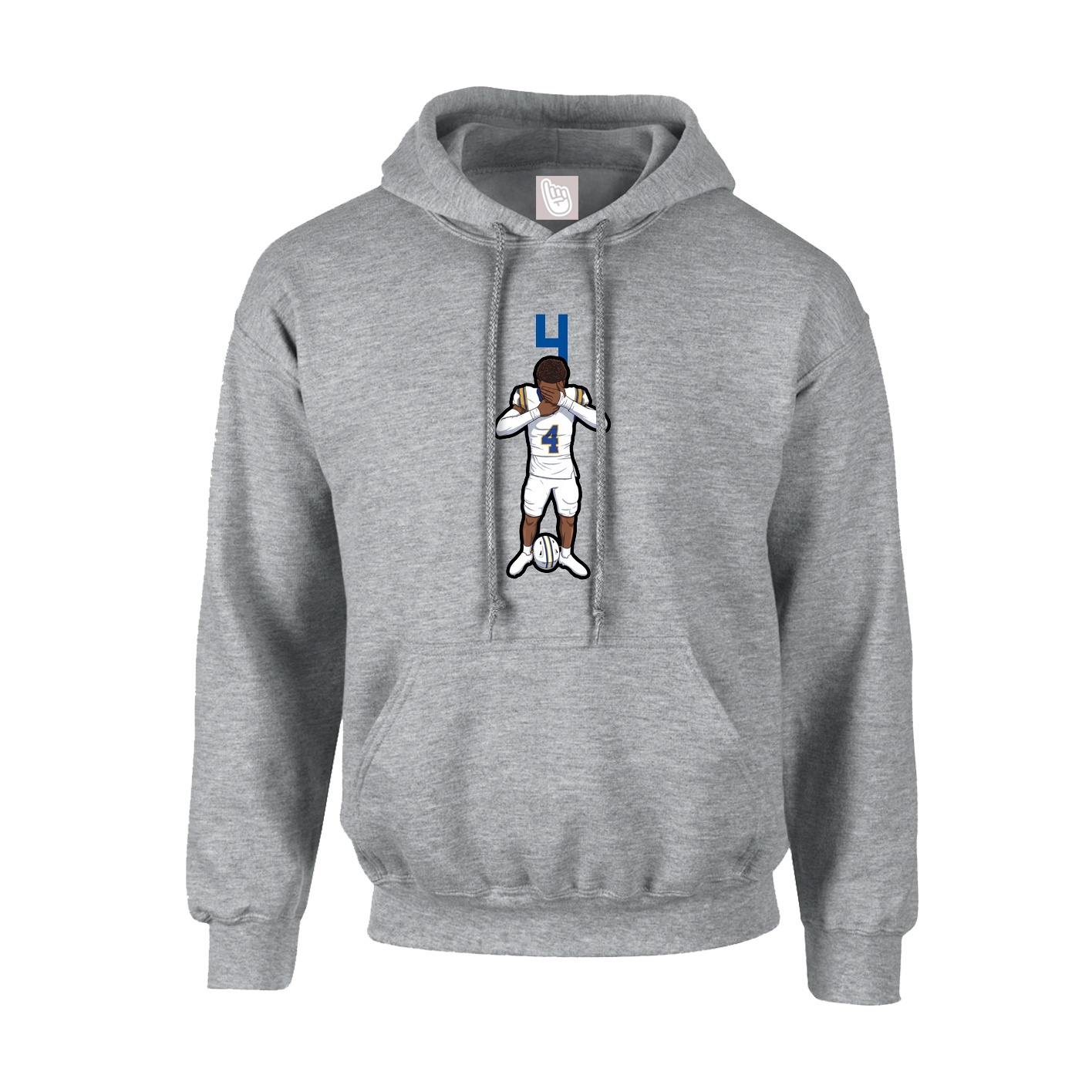 Youth Hoodie — Number Top in Grey