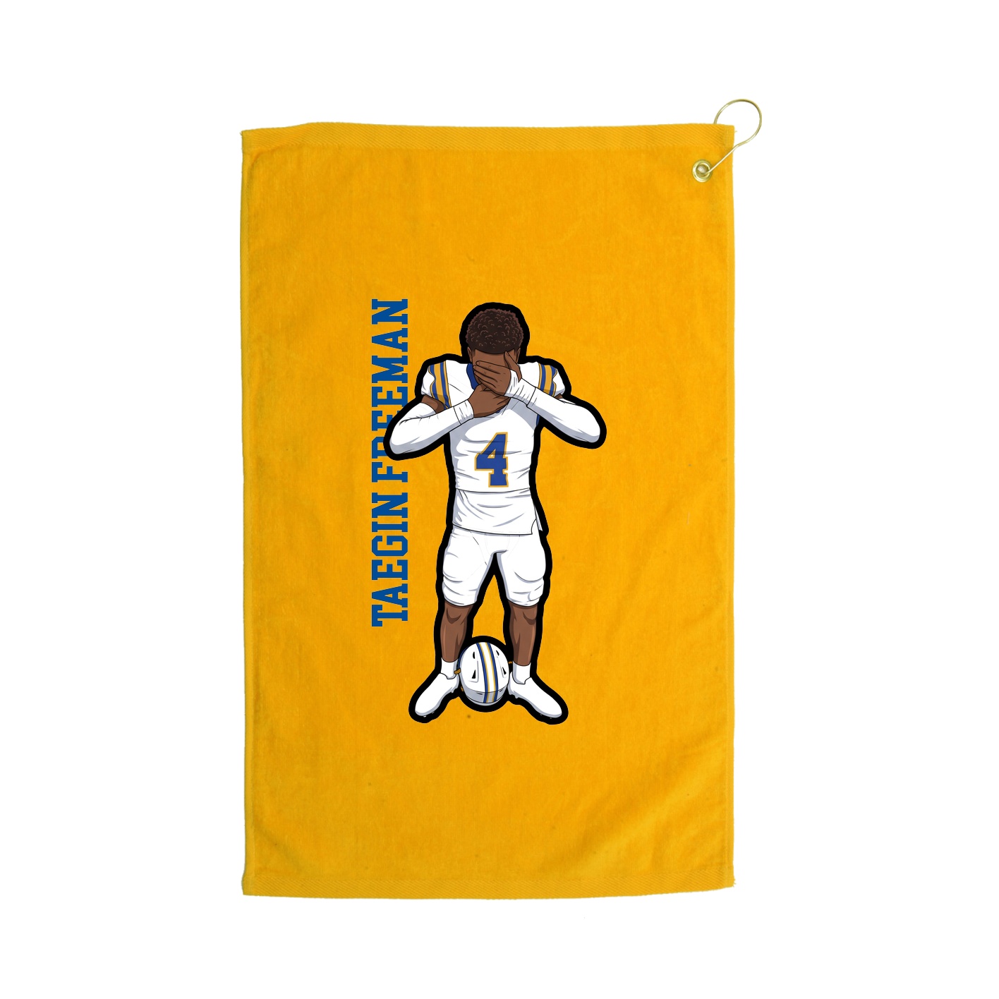 Golf Towel — Name Vertical in Gold