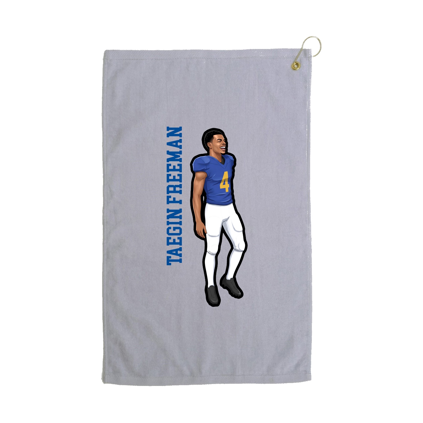 Golf Towel — Name Vertical in Grey