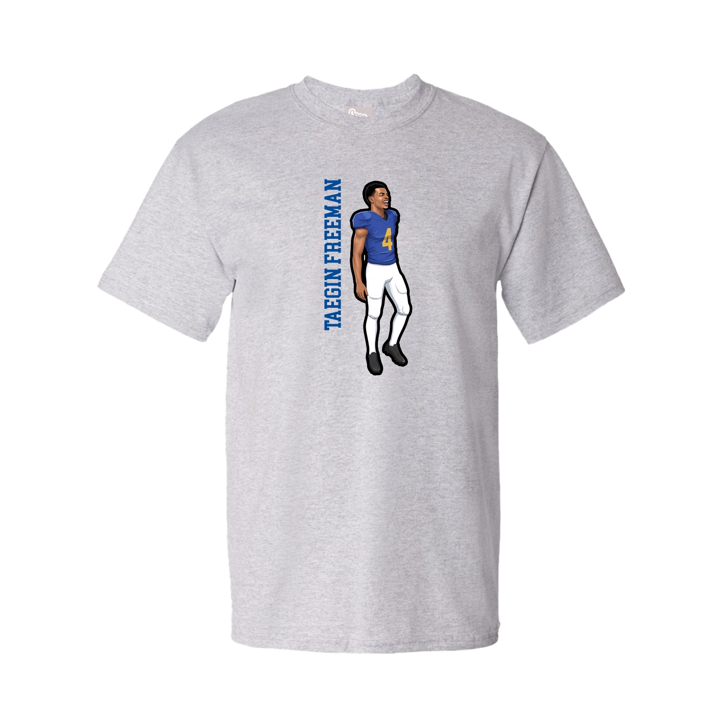 Tee — Name Vertical in Grey