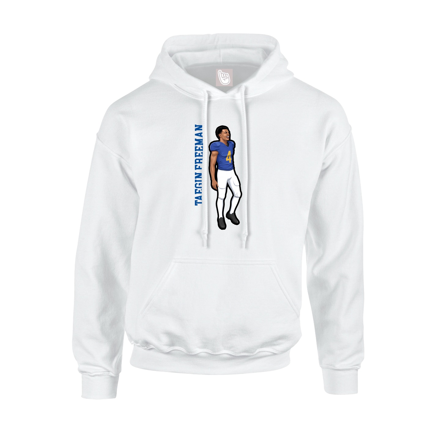 Youth Hoodie — Name Vertical in White