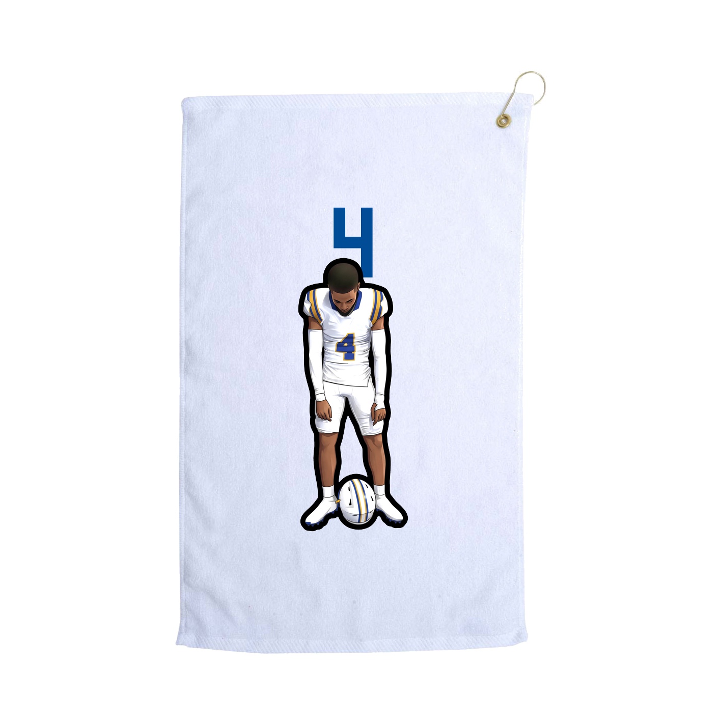 Golf Towel — Number Top in White