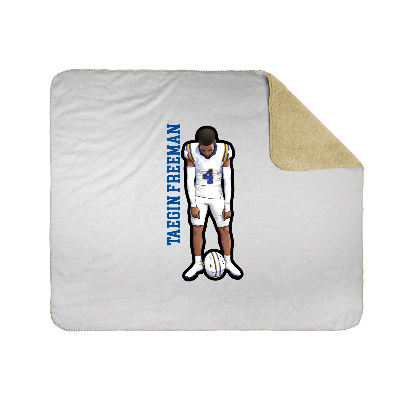 Throw Blanket — Name Vertical in White