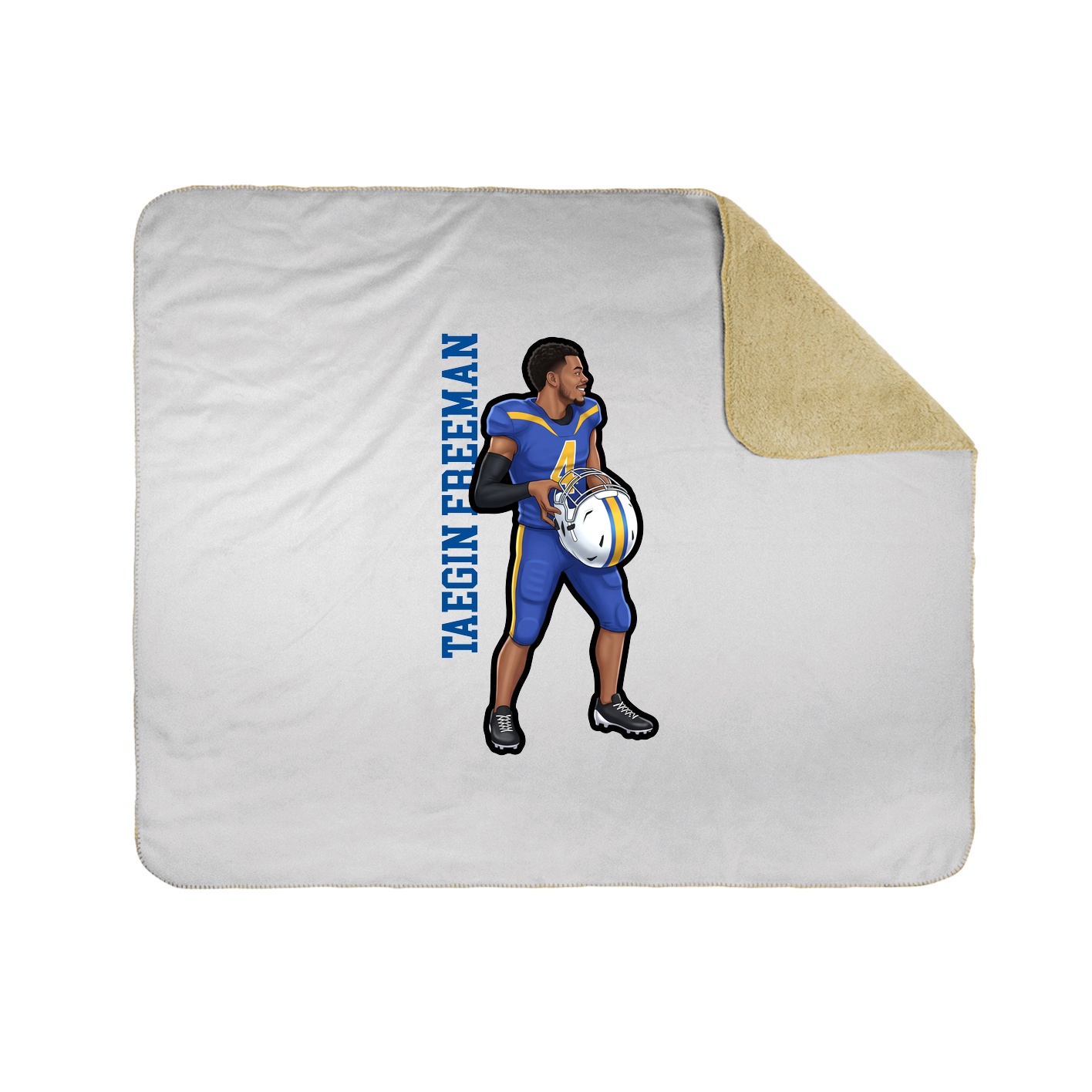 Throw Blanket — Name Vertical in White