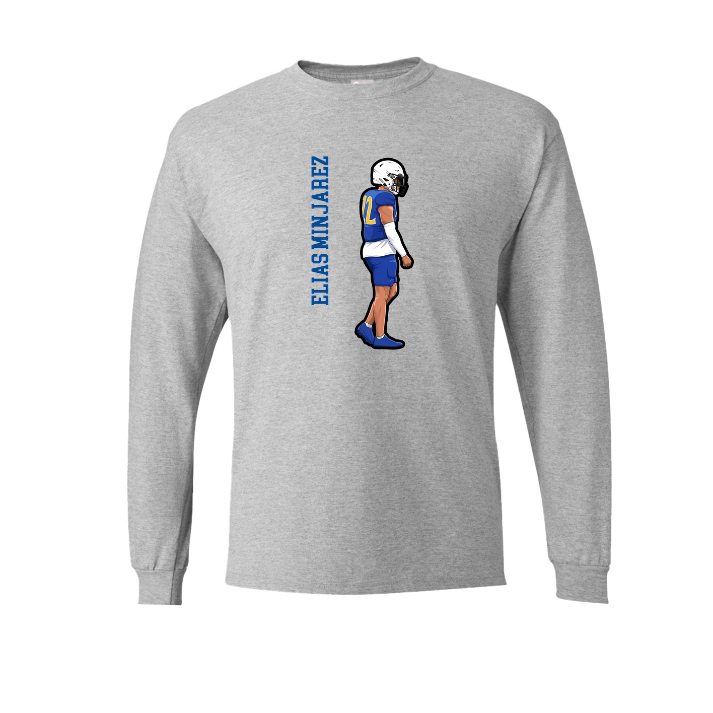 Long Sleeve Tee — Name Vertical in Grey