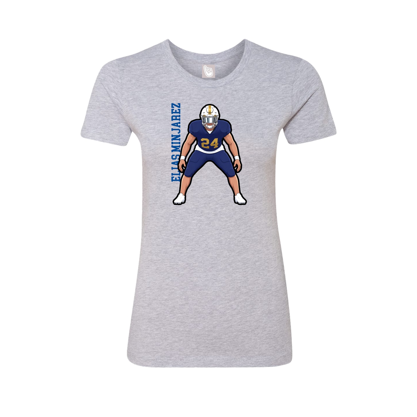 Fitted Women's Tee — Name Vertical in Grey