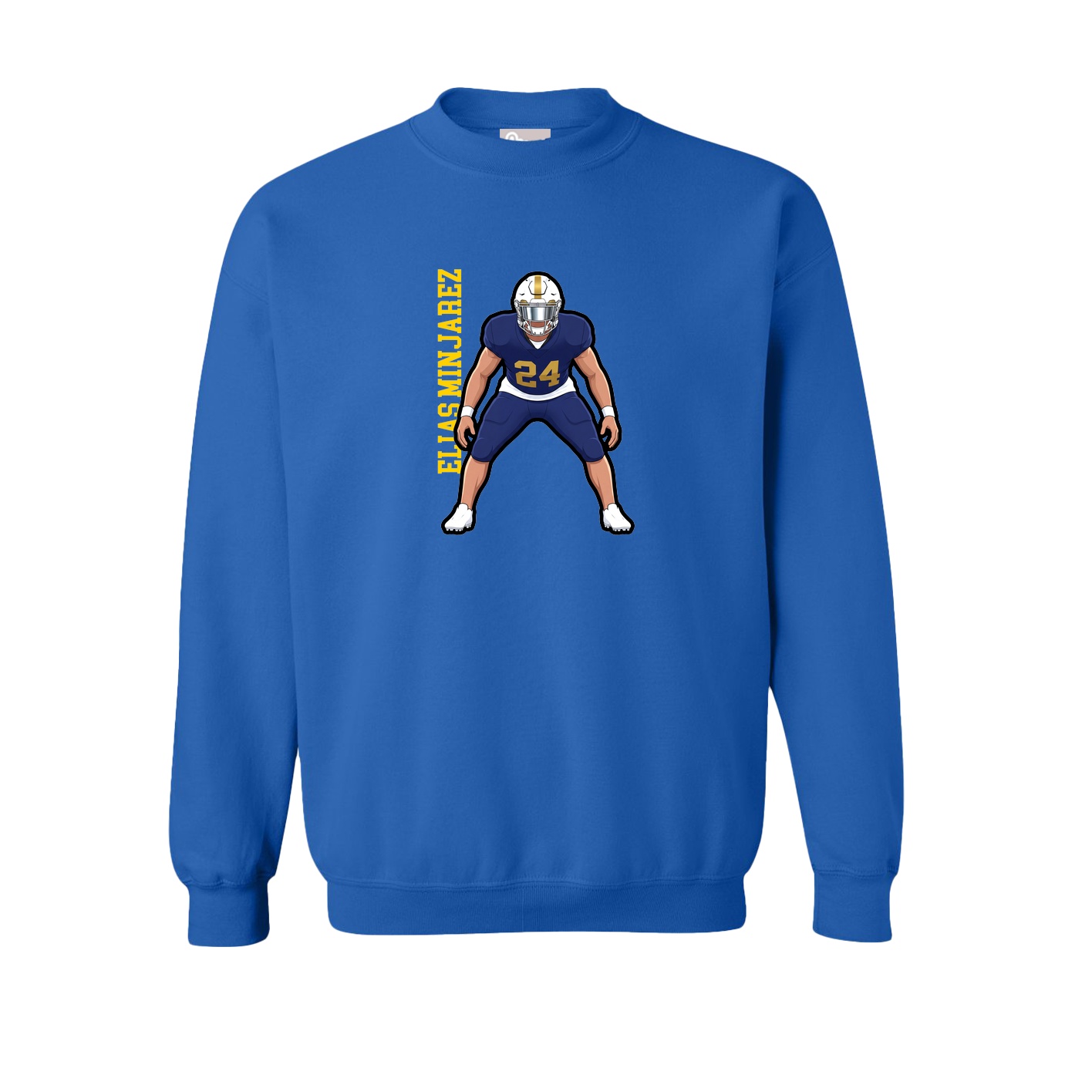 Fleece Crew — Name Vertical in Royal