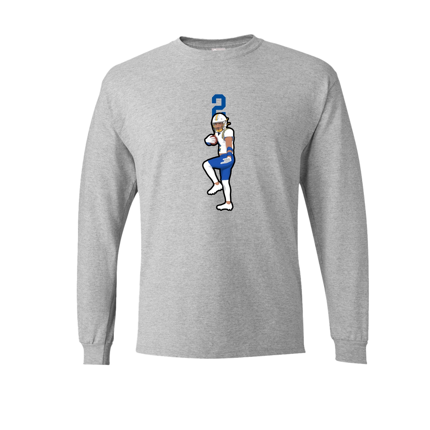 Long Sleeve Tee — Number Top in Grey