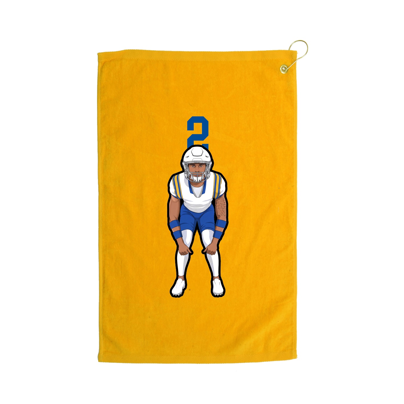 Golf Towel — Number Top in Gold