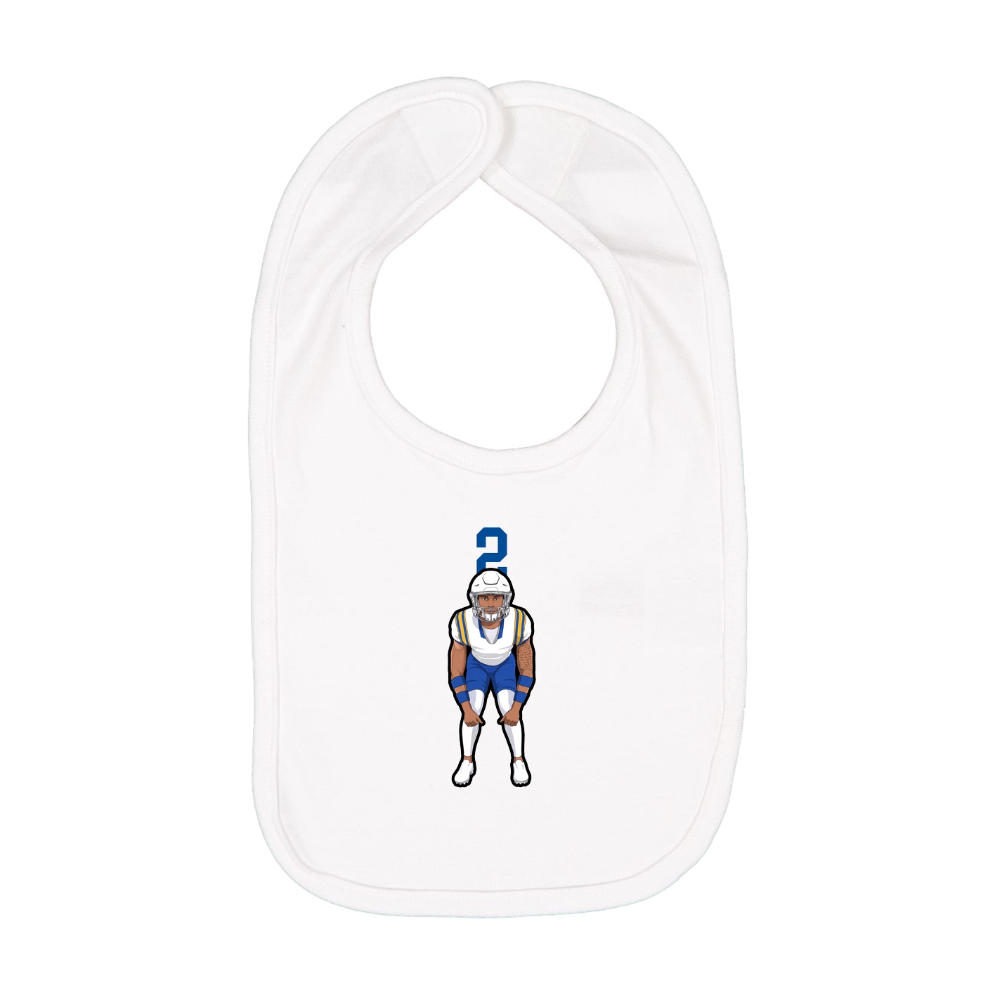 Infant Bib — Number Top in White