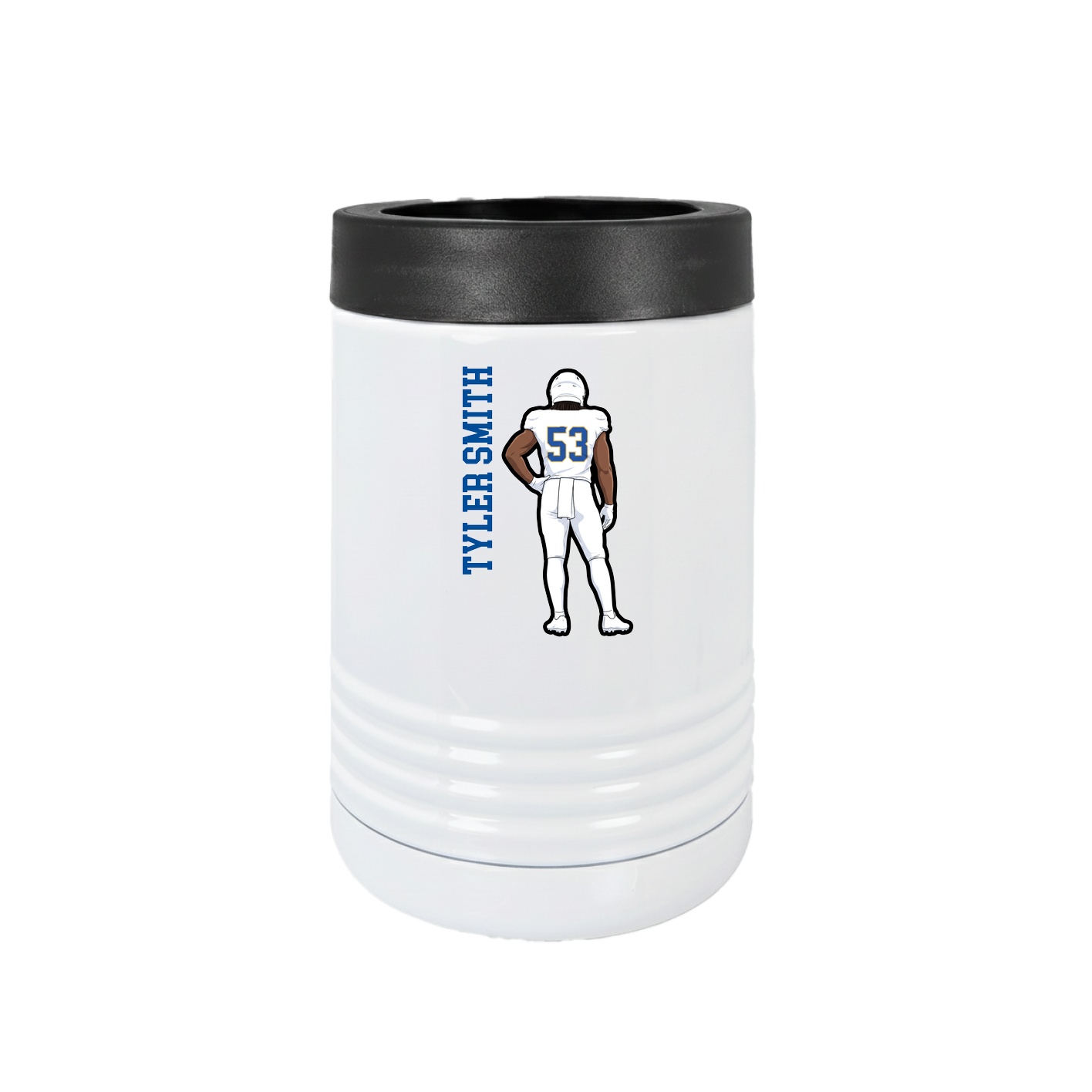 Beverage Holder — Name Vertical in White