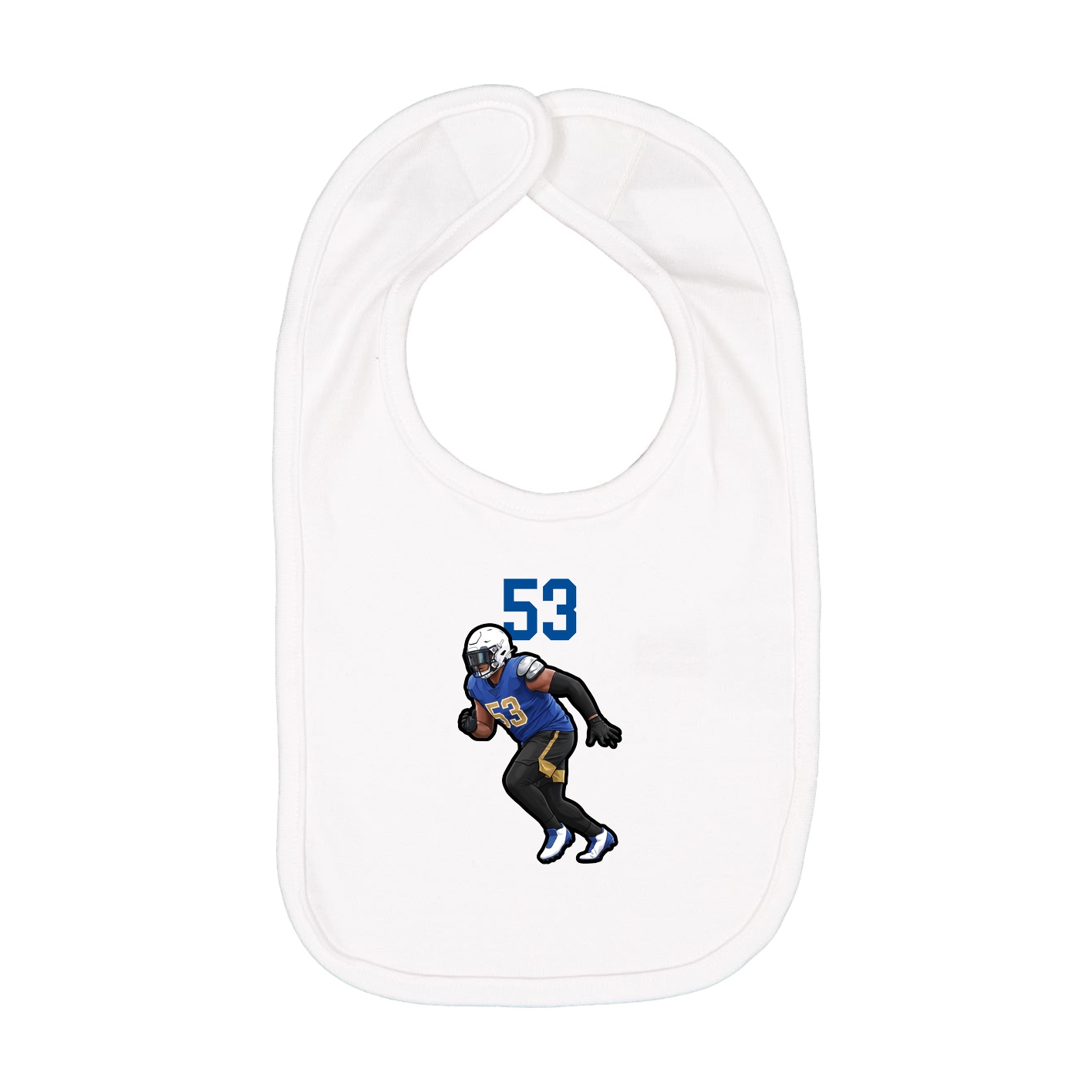 Infant Bib — Number Top in White
