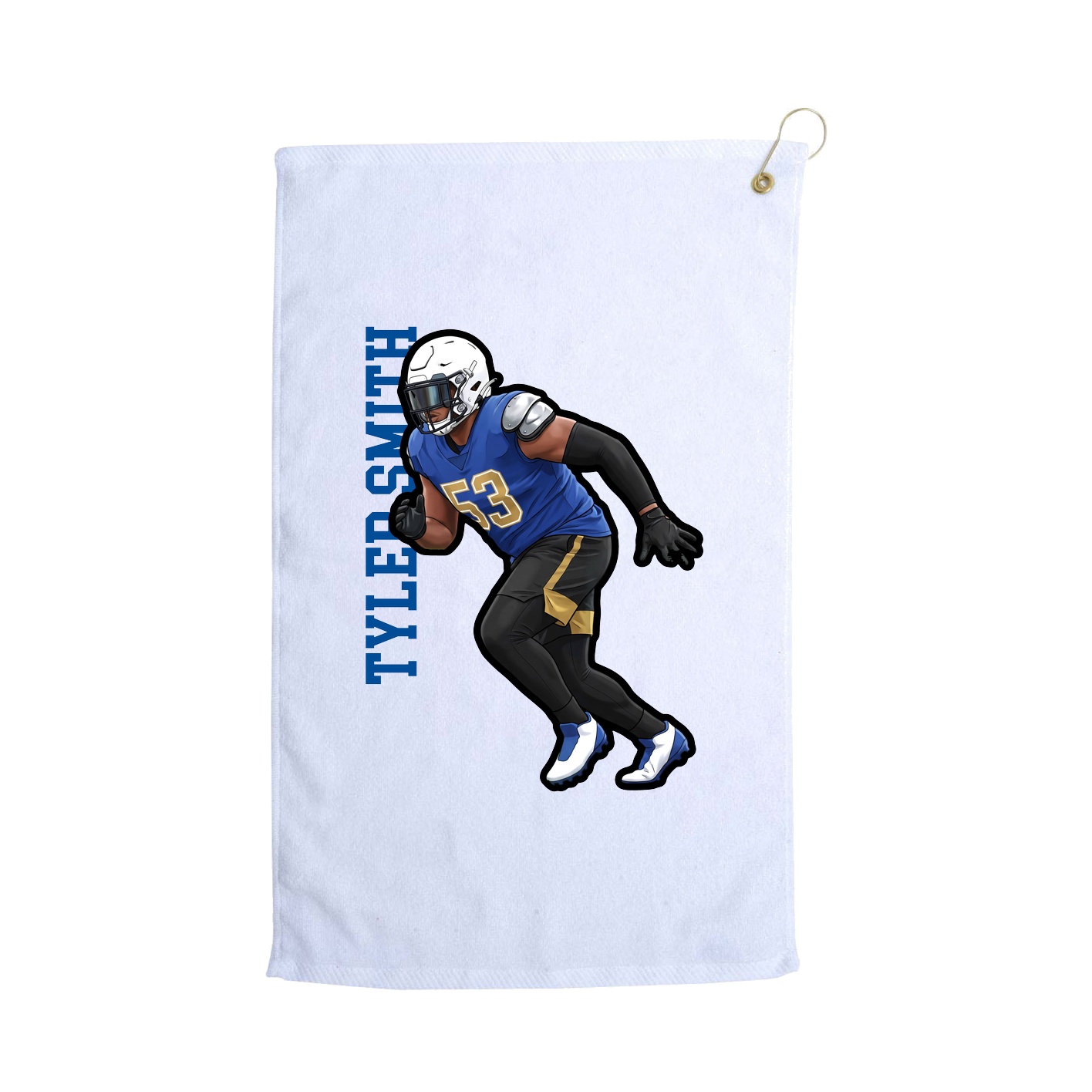 Golf Towel — Name Vertical in White