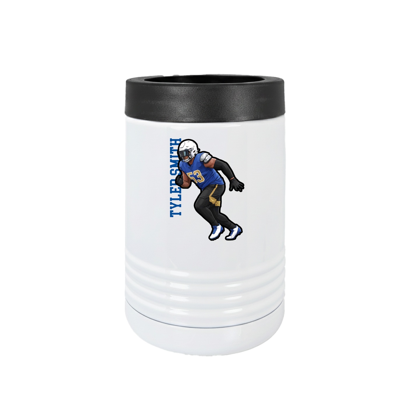 Beverage Holder — Name Vertical in White