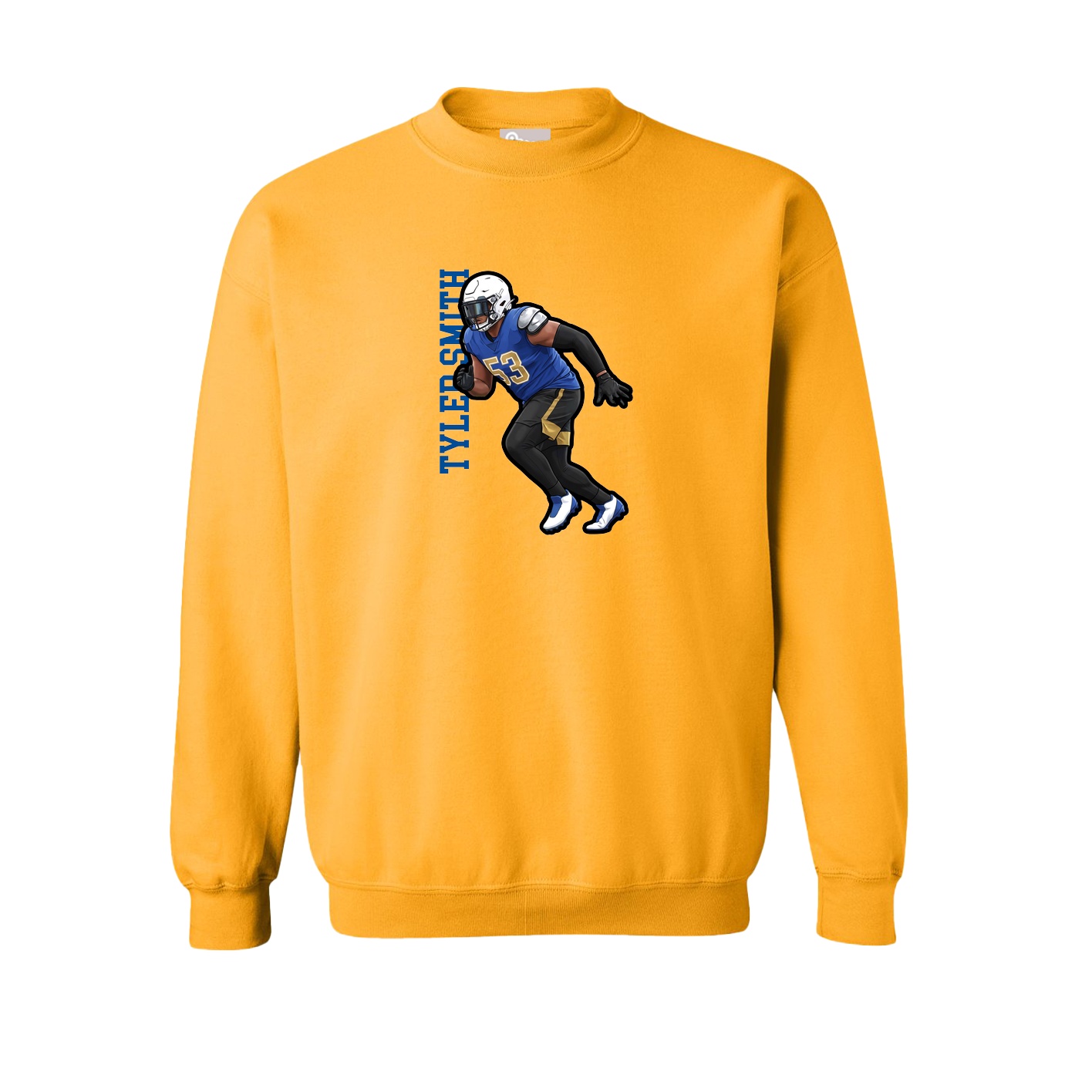 Fleece Crew — Name Vertical in Gold