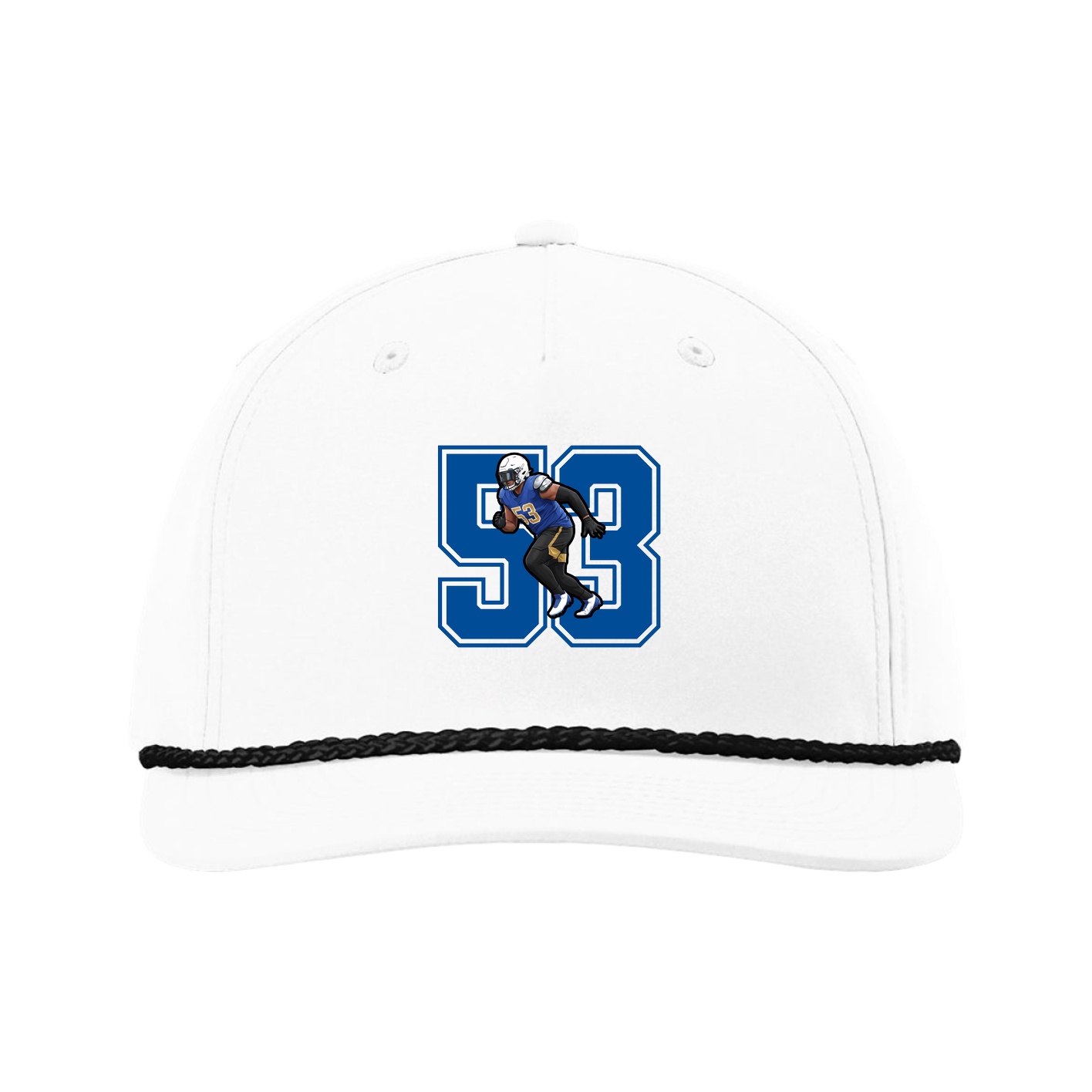 Five-Panel Classic Rope Cap — Number in White
