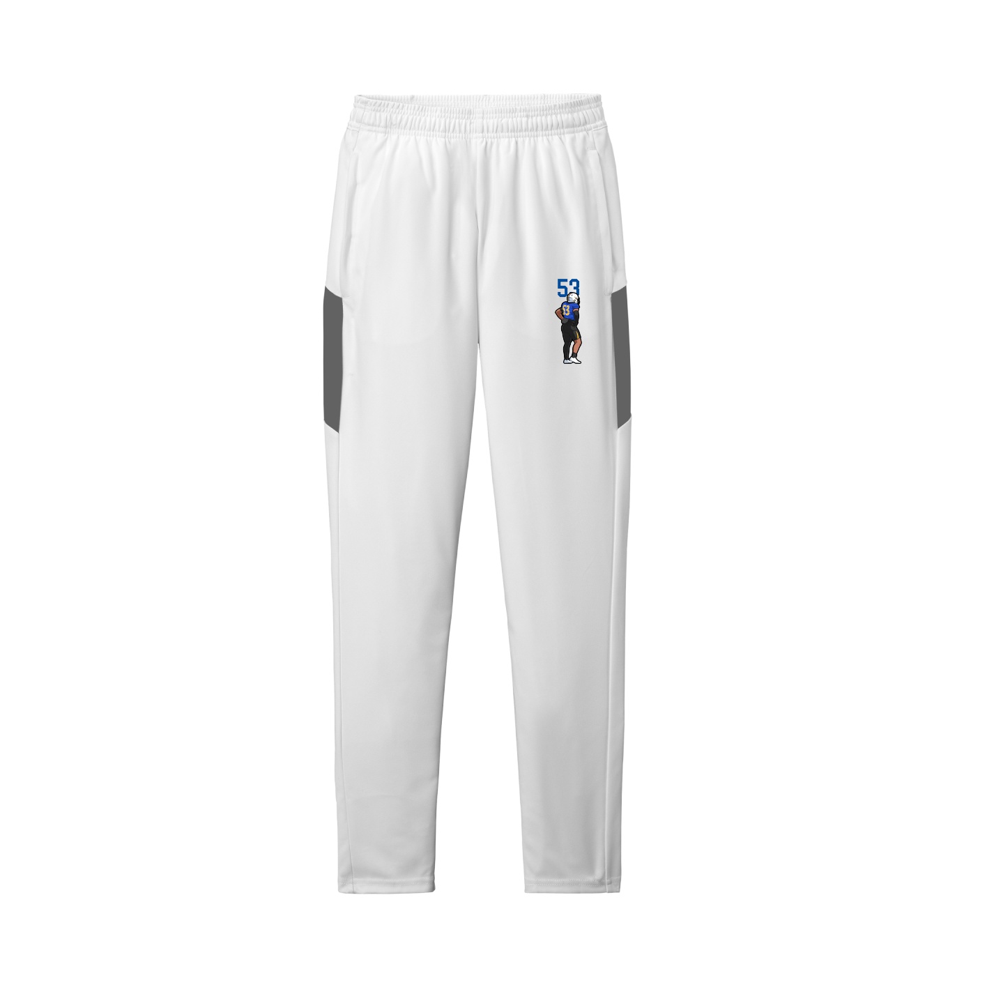 Team Travel Pant — Number Top in White/Grey