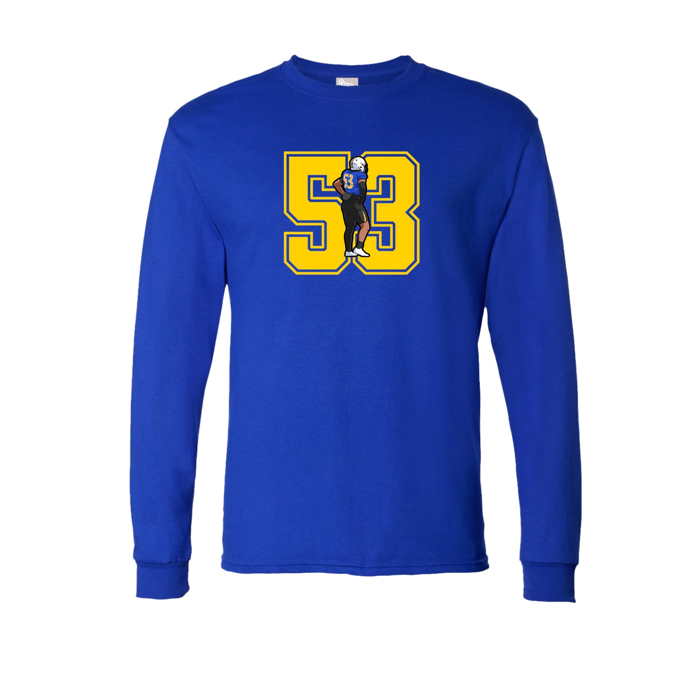 Long Sleeve Tee — Number in Royal