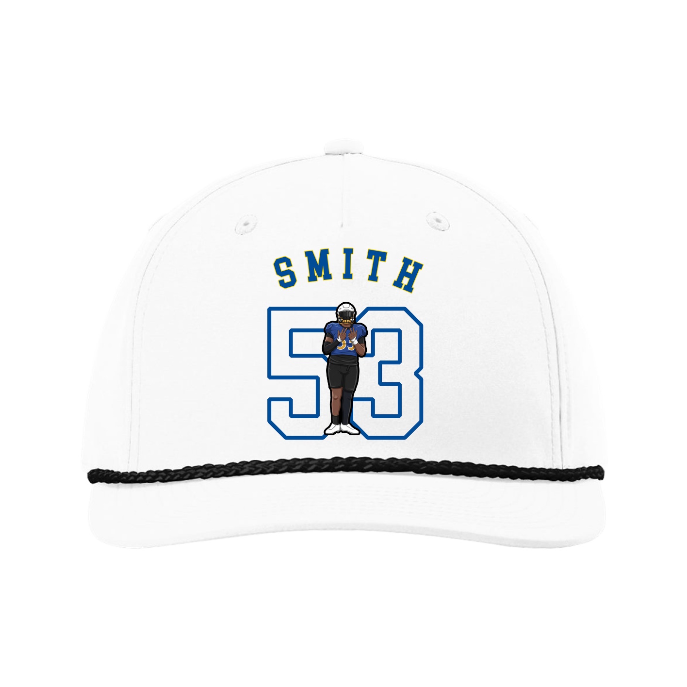 Five-Panel Classic Rope Cap — Shirsey Arch in White