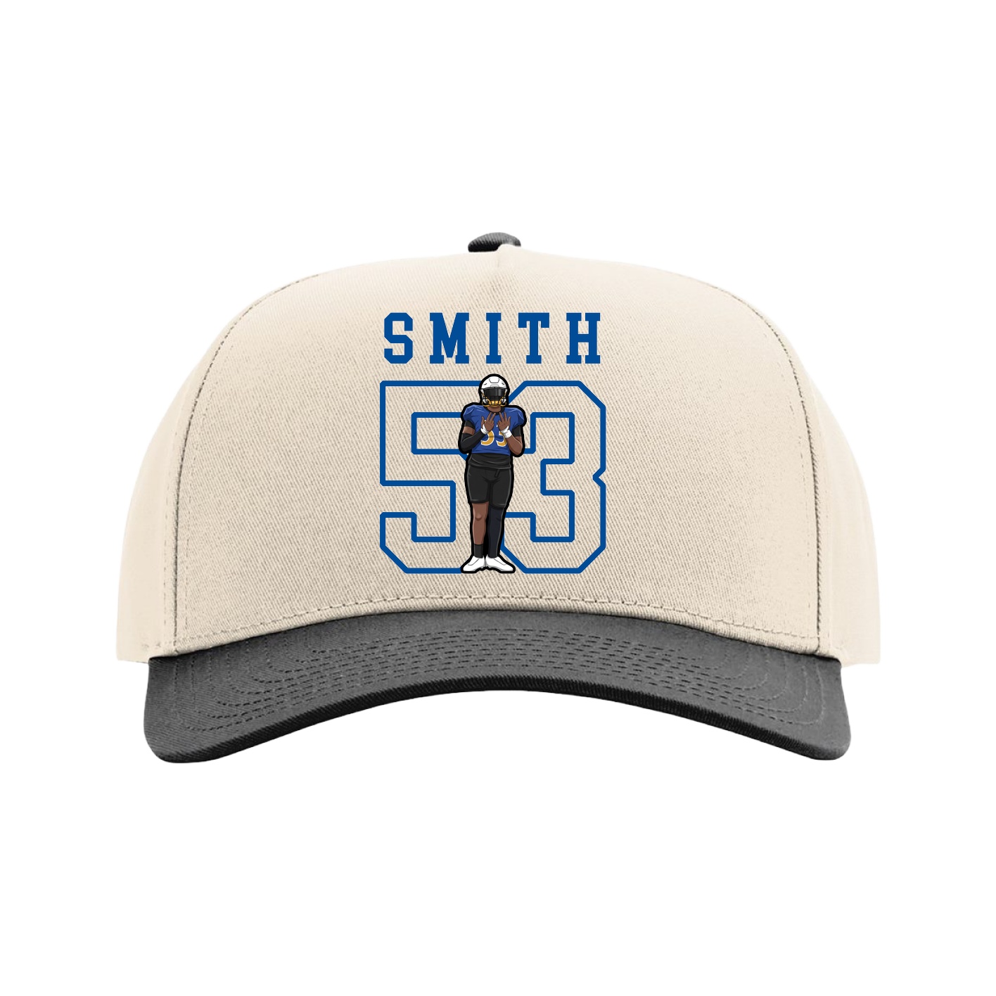 Full Fabric Five-Panel Champ Cap — Shirsey in Cream/Black