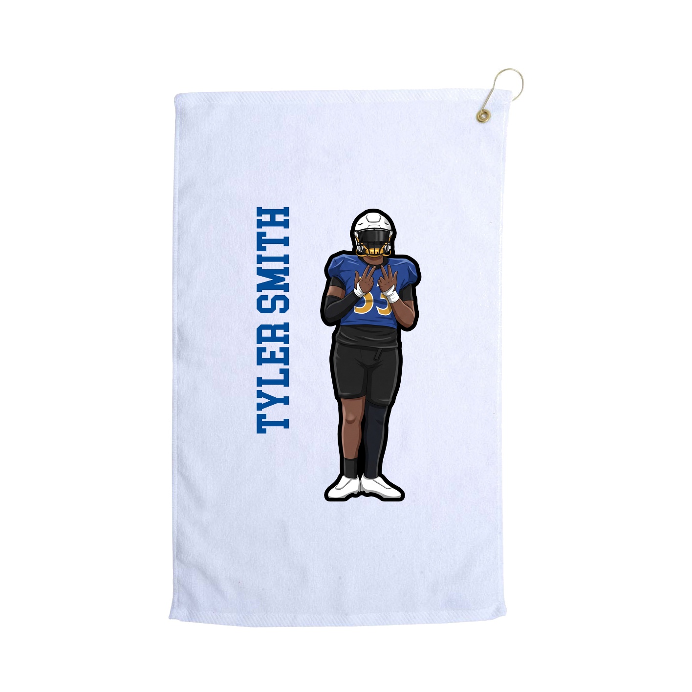 Golf Towel — Name Vertical in White