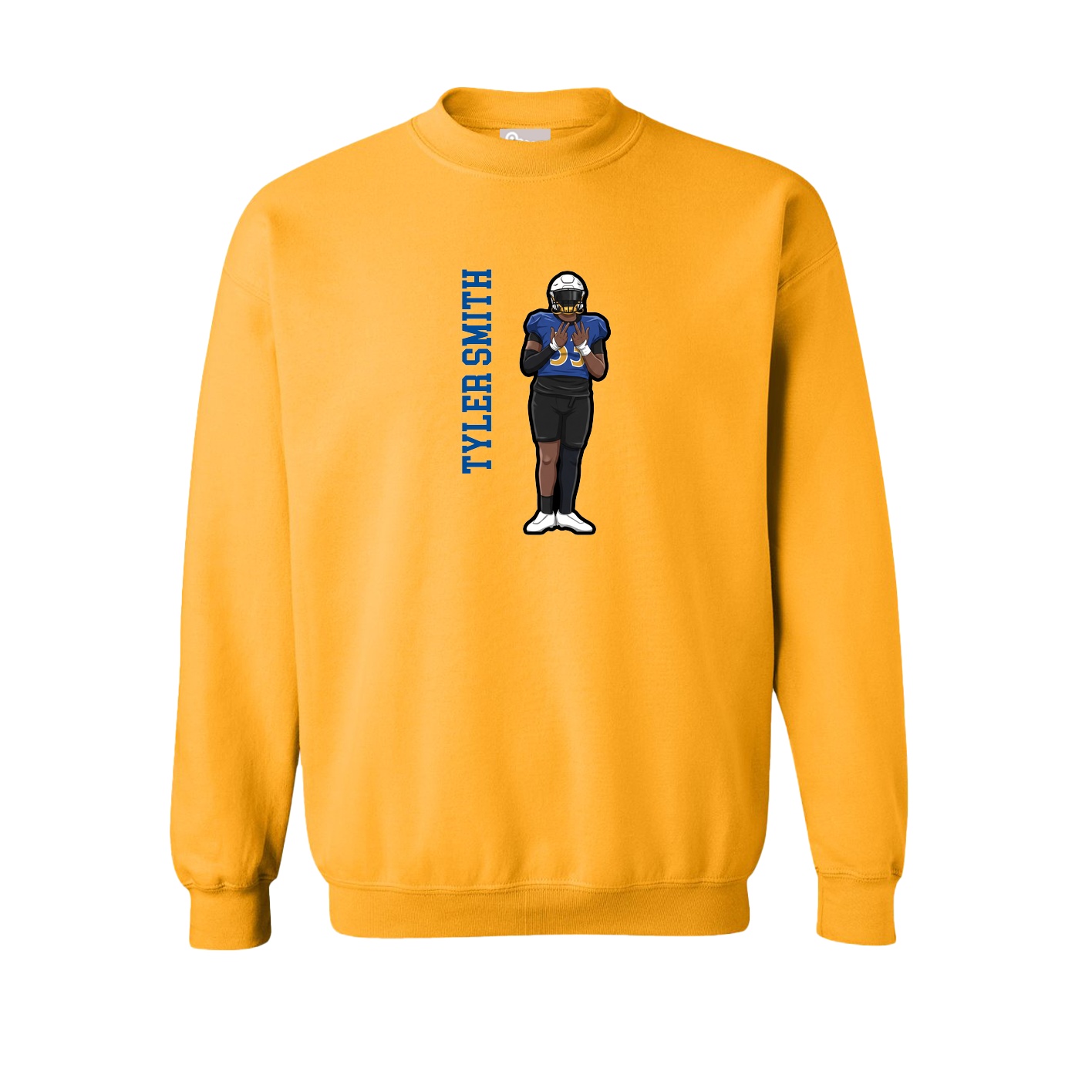 Fleece Crew — Name Vertical in Gold