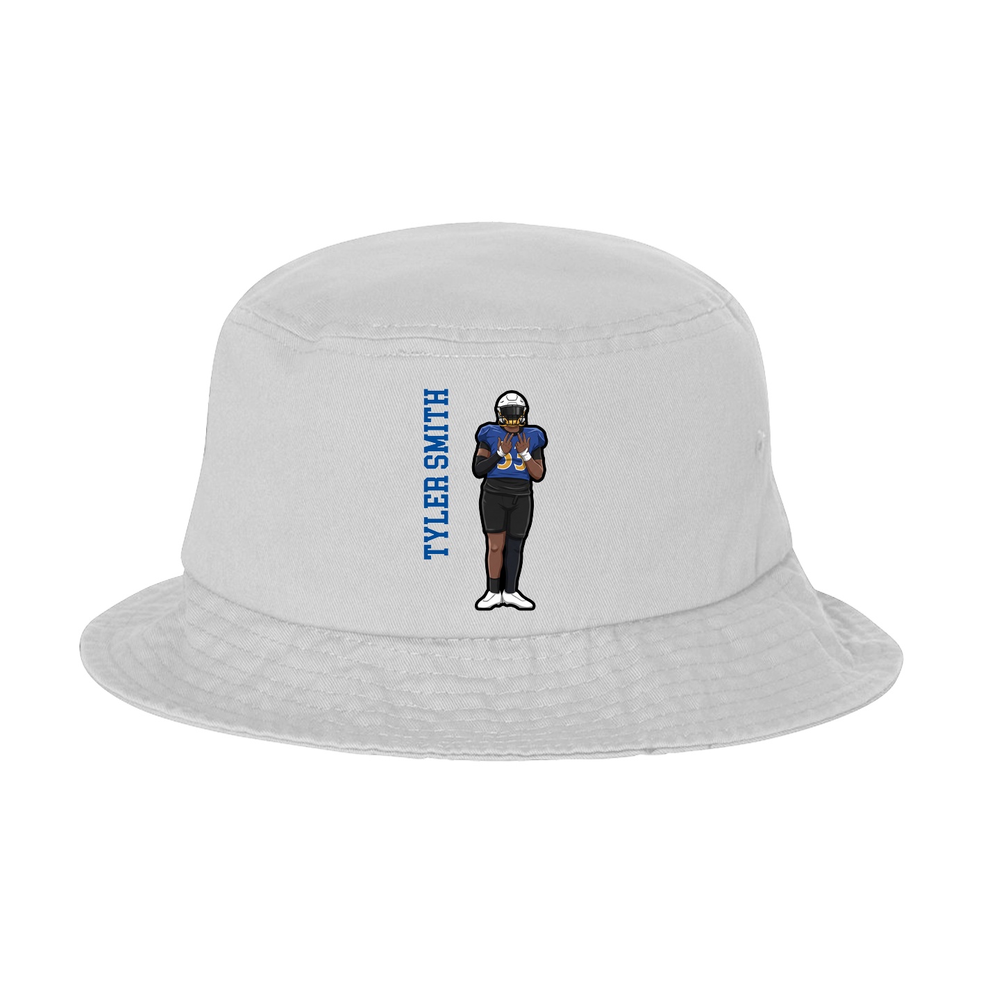 Bucket Cap — Name Vertical in White