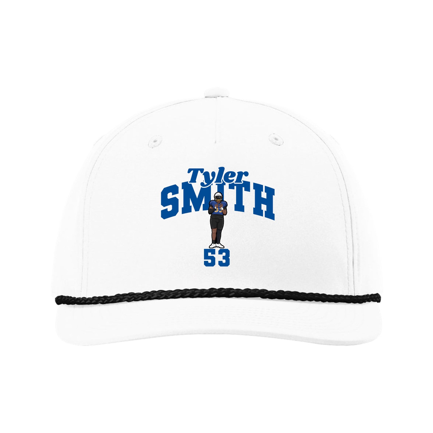 Five-Panel Classic Rope Cap — Signature Arch in White