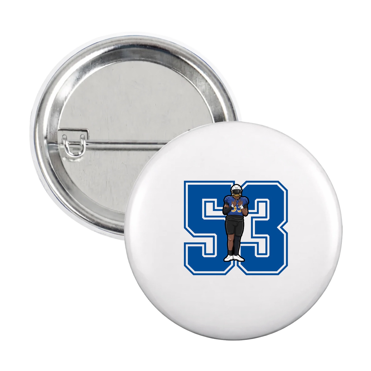 Game Day Button — Number in White