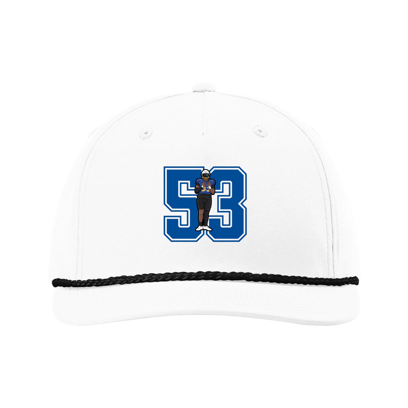Five-Panel Classic Rope Cap — Number in White