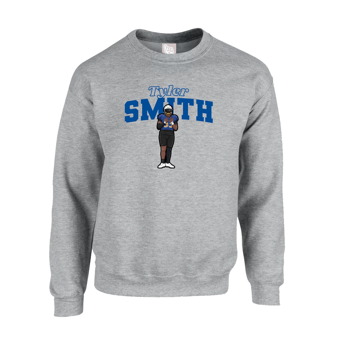 Fleece Crew — Name Arch in Grey
