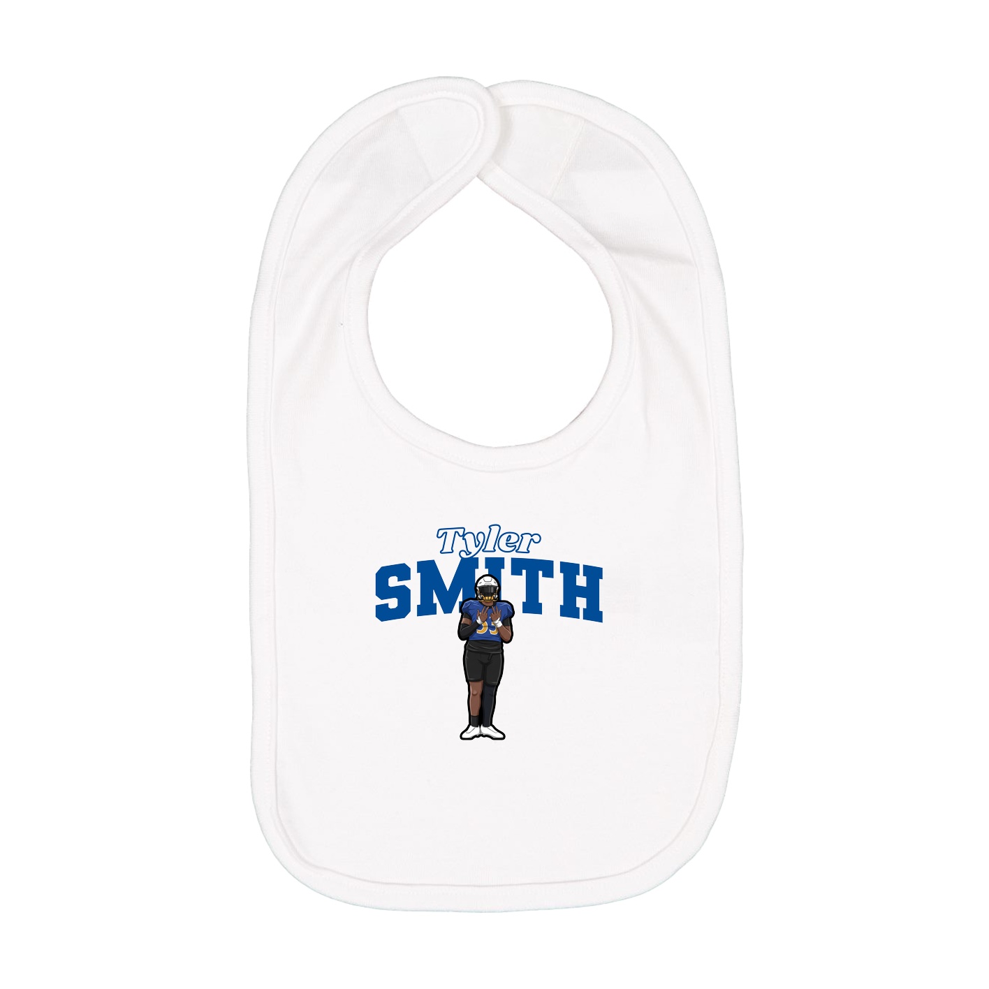 Infant Bib — Name Arch in White