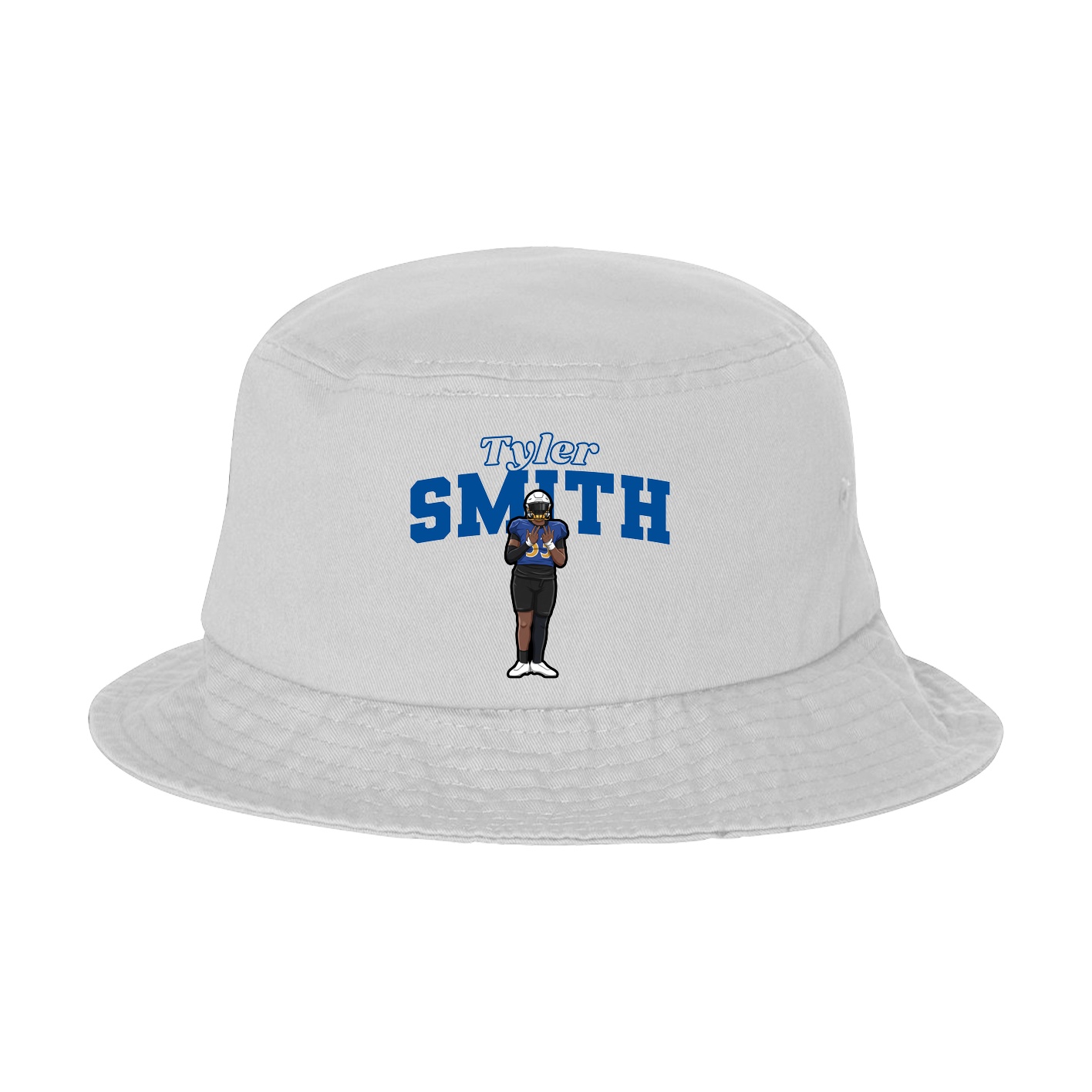 Bucket Cap — Name Arch in White