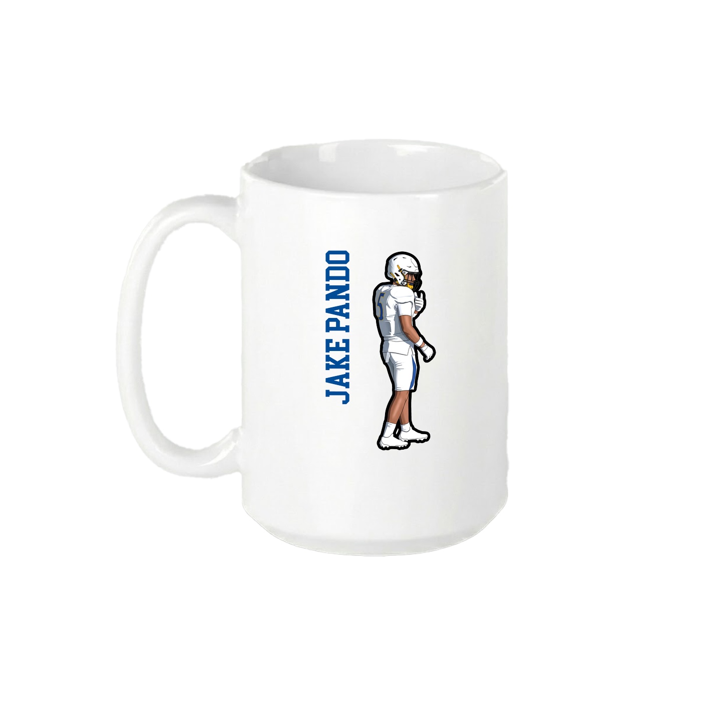 15oz Coffee Mug — Name Vertical in White