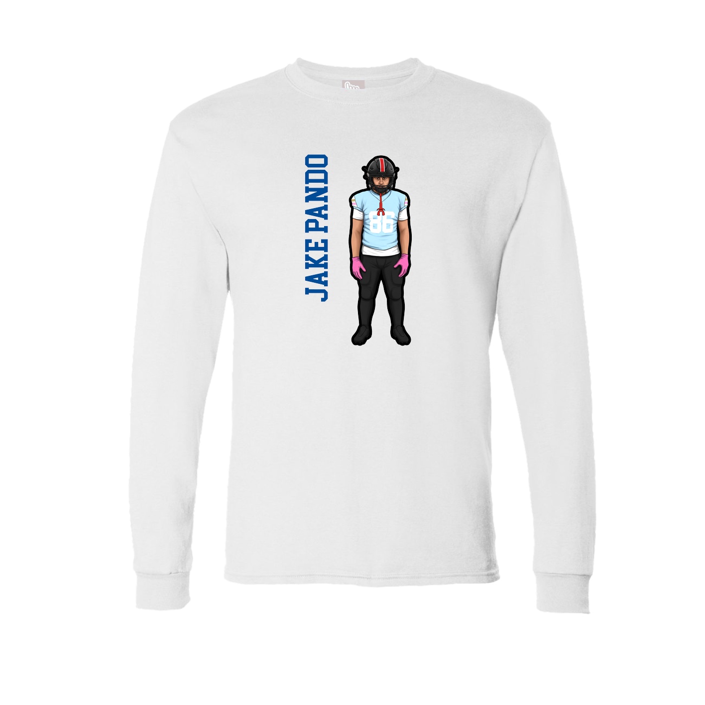 Long Sleeve Tee — Name Vertical in White
