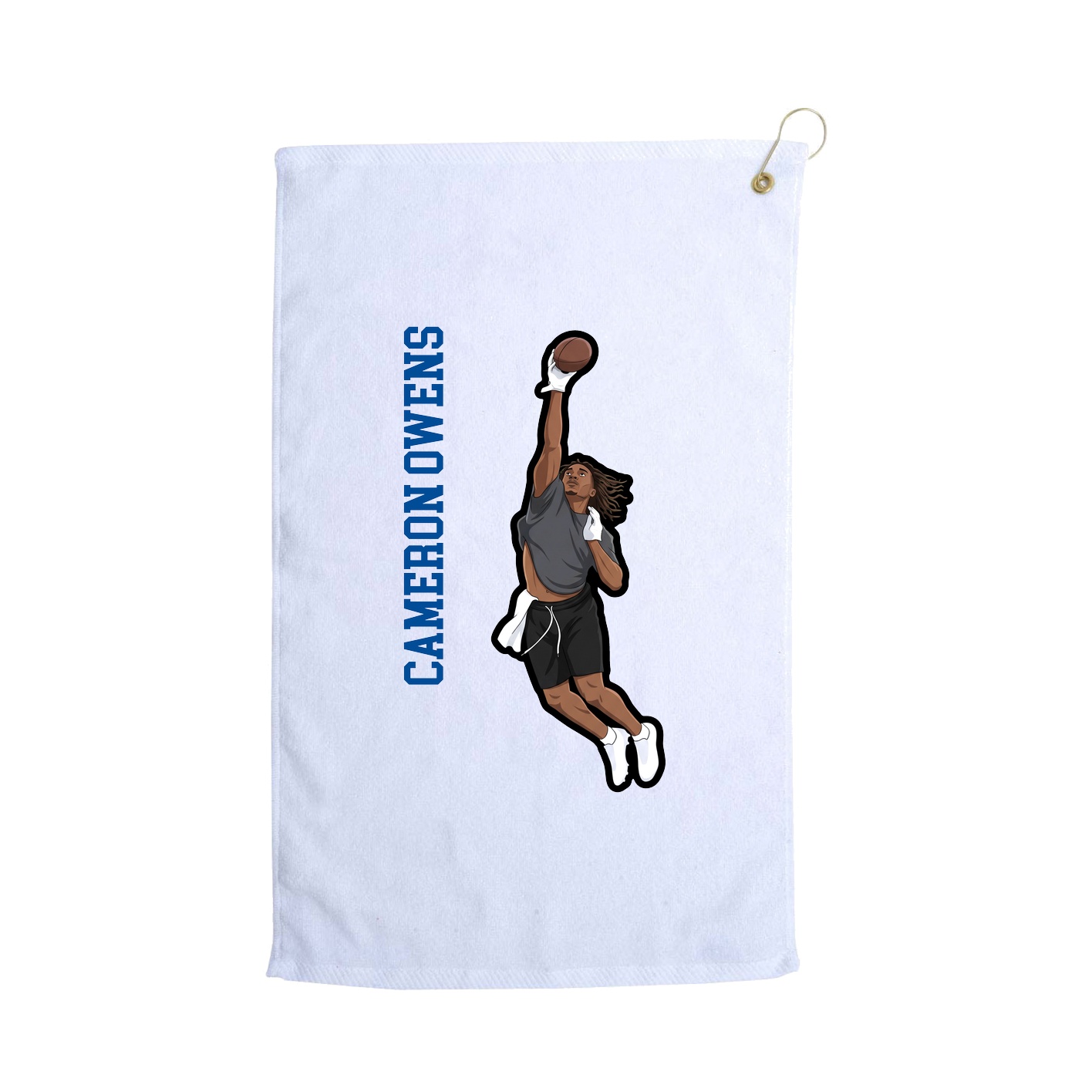 Golf Towel — Name Vertical in White