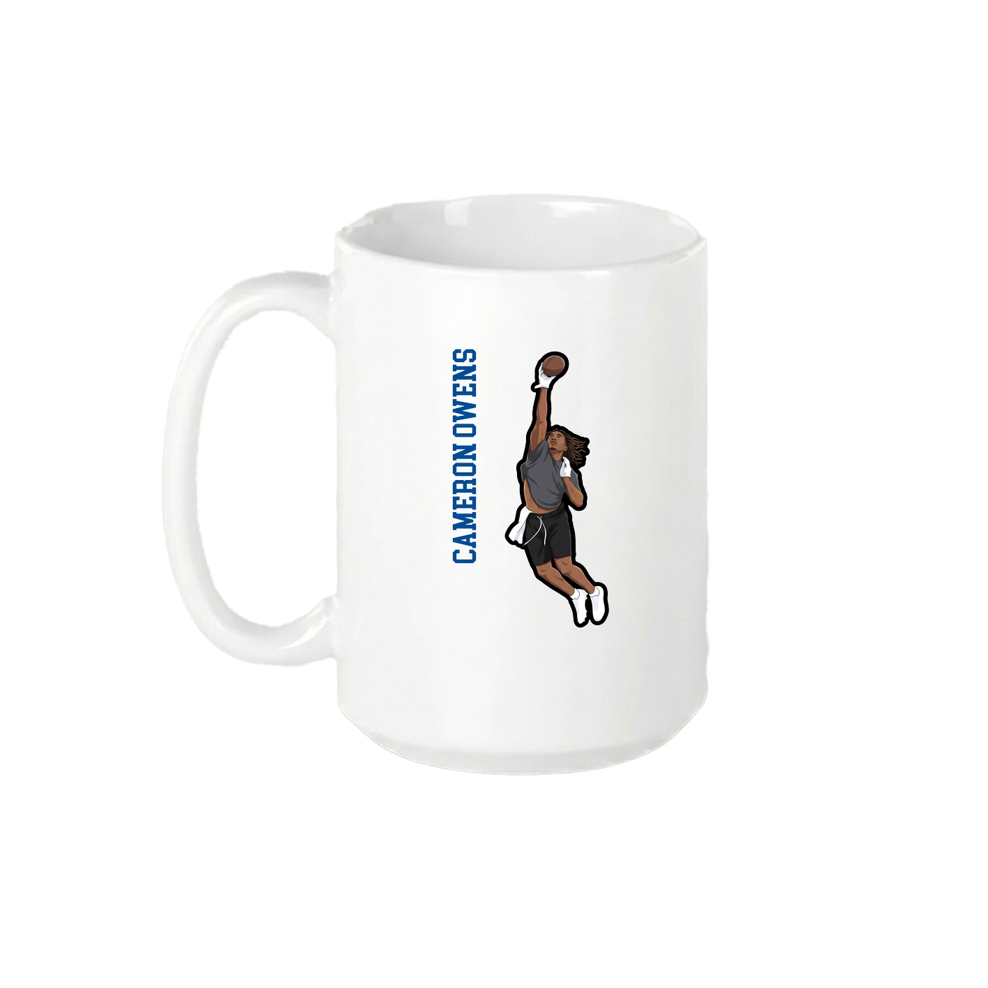 15oz Coffee Mug — Name Vertical in White