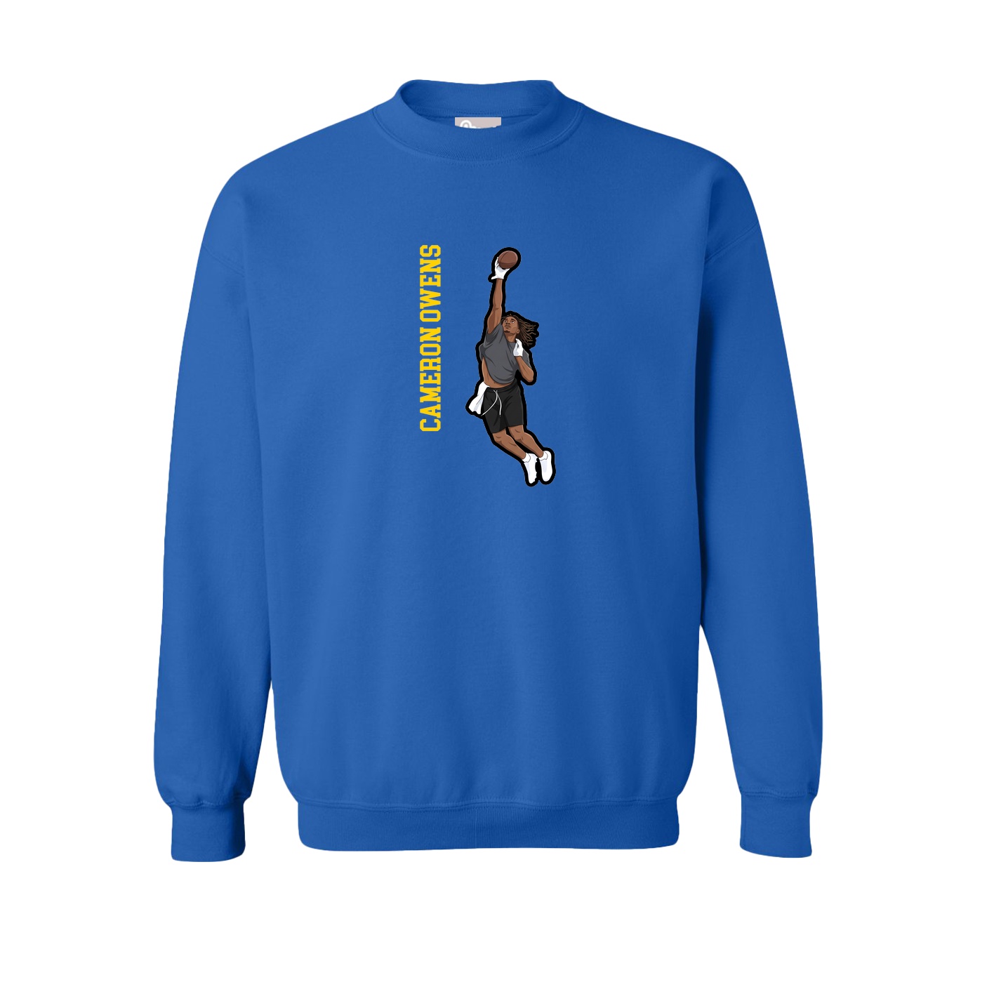 Fleece Crew — Name Vertical in Royal
