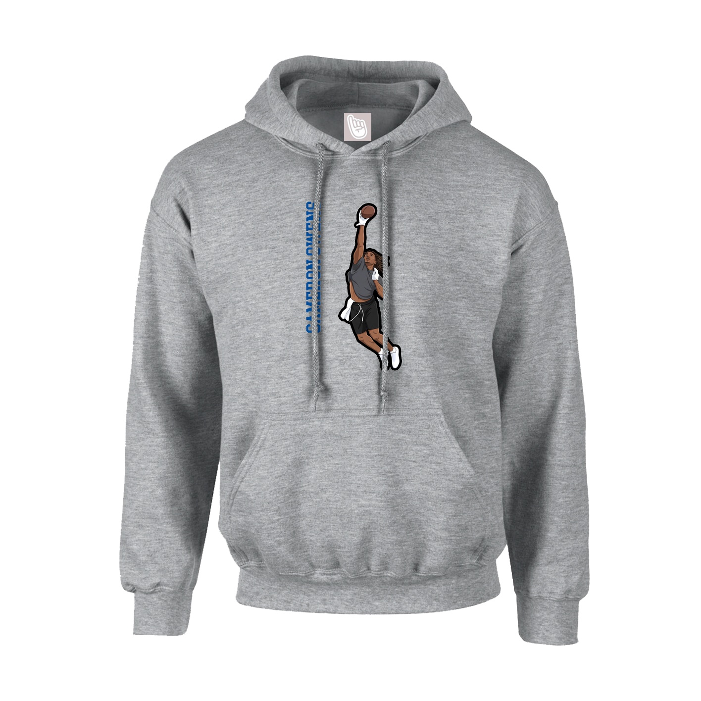 Youth Hoodie — Name Vertical in Grey