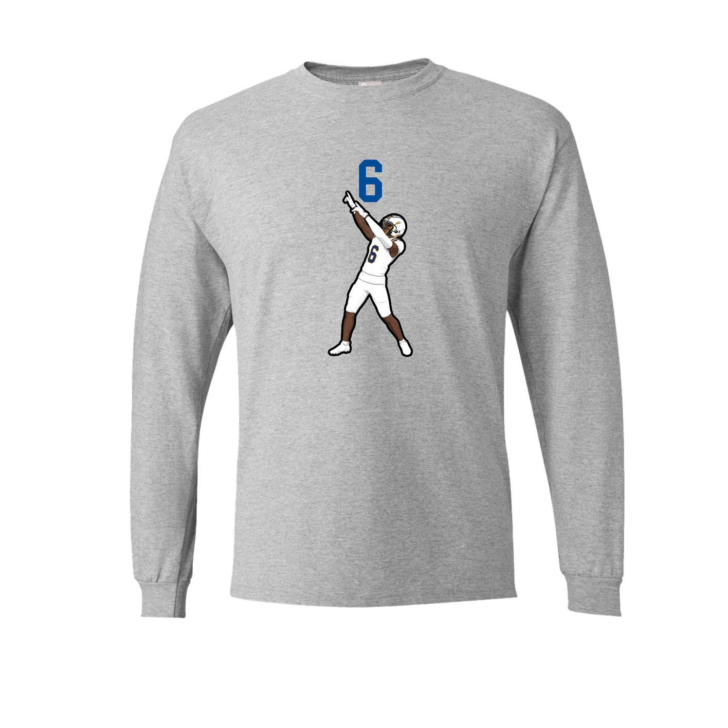 Long Sleeve Tee — Number Top in Grey